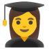 Emoji Studentessa su Google