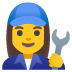 Mechanikerin-Emoji auf Google
