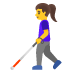 Emoji Donna con bastone bianco di orientamento su Google