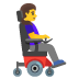 Woman in Motorized Wheelchair Facing Right emoji on Google