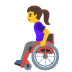 Frau in manuellem Rollstuhl-Emoji auf Google