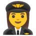 Emoji Pilota donna su Google