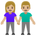 Emoji Pria dan wanita bergandengan: warna kulit cerah-sedang di Google