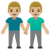 Emoji Dua lelaki berpegangan tangan: ton kulit sederhana cerah pada Google