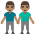 Emoji Due uomini che si tengono per mano: carnagione olivastra su Google