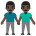 Emoji Due uomini che si tengono per mano: carnagione scura su Google