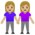 Emoji Dua wanita berpegangan tangan: ton kulit sederhana cerah pada Google