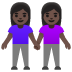 Emoji Dua wanita berpegangan tangan: ton kulit gelap pada Google