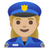 Polizistin: mittelhelle Hautfarbe-Emoji auf Google