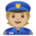 Polizist(in): mittelhelle Hautfarbe-Emoji auf Google