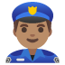 Man Police Officer: Medium Skin Tone emoji on Google