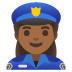 Politievrouw: donkergetinte huidskleur-emoji op Google