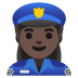 Google üzerinde Kadın polis memuru: koyu cilt tonu emojisi
