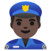 Man Police Officer: Dark Skin Tone emoji on Google