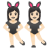 Women with Bunny Ears: Light Skin Tone emoji on Google