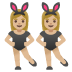 Emoji Mulheres com orelhas de coelho: pele morena clara no Google