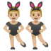 Emoji Uomini con orecchie da coniglio: carnagione abbastanza chiara su Google