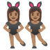 Women with Bunny Ears: Medium Skin Tone emoji on Google