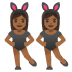 Women with Bunny Ears: Medium-Dark Skin Tone emoji on Google