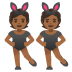 People with Bunny Ears: Medium-Dark Skin Tone emoji on Google