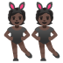 People with Bunny Ears: Dark Skin Tone emoji on Google