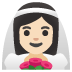 Emoji Wanita memakai vel: ton kulit cerah pada Google