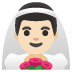 Mann mit Schleier: helle Hautfarbe-Emoji auf Google