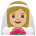 Emoji Wanita berpenutup kepala: warna kulit cerah-sedang di Google