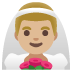 Mann mit Schleier: mittelhelle Hautfarbe-Emoji auf Google