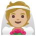 Person with Veil: Medium-Light Skin Tone emoji on Google