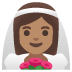 Frau mit Schleier: mittlere Hautfarbe-Emoji auf Google