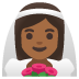 Frau mit Schleier: mitteldunkle Hautfarbe-Emoji auf Google