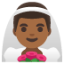 Man with Veil: Medium-Dark Skin Tone emoji on Google