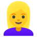 Woman: Blond Hair emoji on Google