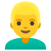 Emoji Homem: cabelo loiro no Google