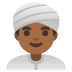 Man Wearing Turban: Medium-Dark Skin Tone emoji on Google