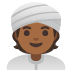 Person Wearing Turban: Medium-Dark Skin Tone emoji on Google