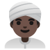 Emoji Uomo con turbante: carnagione scura su Google