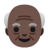 Old Man: Dark Skin Tone emoji on Google