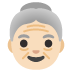 Emoji Donna anziana: carnagione chiara su Google