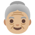 Emoji Wanita tua: ton kulit sederhana cerah pada Google