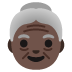 Ältere Frau: dunkle Hautfarbe-Emoji auf Google