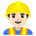 Bauarbeiter: helle Hautfarbe-Emoji auf Google