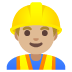 Man Construction Worker: Medium-Light Skin Tone emoji on Google