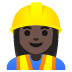 Woman Construction Worker: Dark Skin Tone emoji on Google