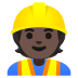 Emoji Operaio edile: carnagione scura su Google