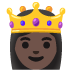 Prinzessin: dunkle Hautfarbe-Emoji auf Google