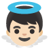 Baby Angel: Light Skin Tone emoji on Google