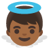 Emoji Angioletto: carnagione abbastanza scura su Google