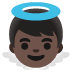 Baby Angel: Dark Skin Tone emoji on Google